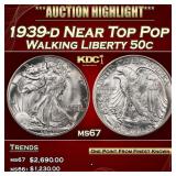 1939-d Walking Liberty Half Dollar Near Top Pop 50