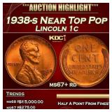 1938-s Lincoln Cent Near Top Pop 1c ms67+ rd SEGS