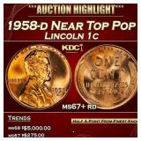 1958-d Lincoln Cent Near Top Pop 1c ms67+ rd SEGS