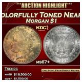 1886-p Morgan Dollar Colorfully Toned Near Top Pop