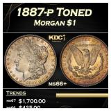 1887-p Morgan Dollar Toned $1 ms66+ SEGS