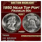 1950 Proof Franklin Half Dollar Near Top Pop! 50c