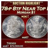 1878-p 8tf Morgan Dollar Near Top Pop $1 ms67 SEGS