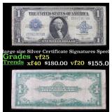1923 $1 large size Silver Certificate Grades vf+ S