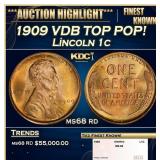 1909 VDB Lincoln Cent TOP POP! 1c ms68 rd SEGS