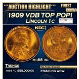 1909 VDB Lincoln Cent TOP POP! 1c ms68 rd SEGS