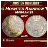 CACG 1884-o Morgan Dollar Mosnter Rainbow Toned $1