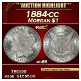 1884-cc Morgan Dollar $1 ms66 SEGS