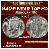 1940-p Mercury Dime Near Top Pop! 10c ms68 FSB SEG