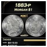 1883-p Morgan Dollar $1 Grades ms65+