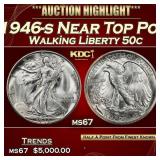 1946-s Walking Liberty Half Dollar Near Top Pop 50