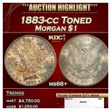 1883-cc Morgan Dollar Toned $1 ms66+ SEGS