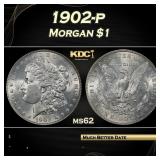 1902-p Morgan Dollar $1 Grades ms62