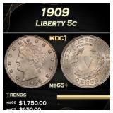 1909 Liberty Nickel 5c ms65+ SEGS