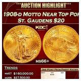 1908-d Motto Gold St. Gaudens Double Eagle Near To