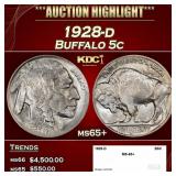 1928-d Buffalo Nickel 5c ms65+ SEGS