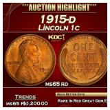 1915-d Lincoln Cent 1c ms65 rd SEGS