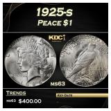 1925-s Peace Dollar $1 Grades ms63