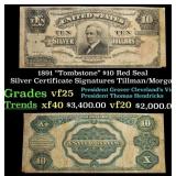 1891 Tillman/Morgan $10 Red Seal Silver Certificat