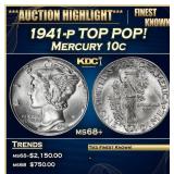1941-p Mercury Dime TOP POP! 10c ms68+ SEGS