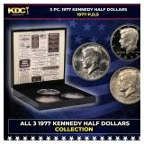 Complete 3 PC. 1977 Kennedy Half Dollar 50c set In