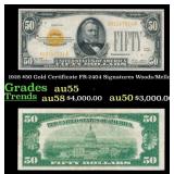 1928 $50 Gold Certificate Grades Choice AU