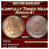 1883-p Morgan Dollar Colorfully Toned Near Top Pop