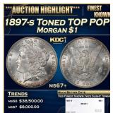 1897-s Morgan Dollar Toned TOP POP! $1 ms67+ SEGS