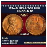 1934-d Lincoln Cent Near Top Pop 1c ms67 rd SEGS