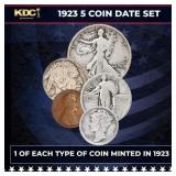 1923 5 Coin Date Set, 1 Of Each Type Of Coin Minte