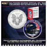 Baltimore Ravens Official NFL Team Colorized 1oz S