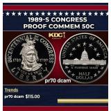1989-S Congress Proof Modern Commem Half Dollar 50