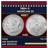 1884-s Morgan Dollar $1 ms62 USCG