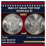 1882-cc Morgan Dollar Near Top Pop $1 ms67 SEGS
