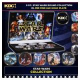 9 Coin Disney Star Wars Gold Plated Round Collecti