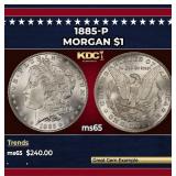 1885-p Morgan Dollar $1 Grades ms65