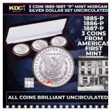 3 Coin 1885-1887 "P" Mint Morgan Silver Dollar Set