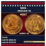 1899 Indian Cent . 1c Grades ms64+ rd