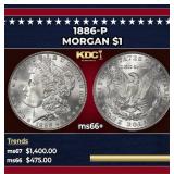 1886-p Morgan Dollar $1 ms66+ SEGS