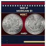 1921-p Morgan Dollar $1 Grades ms62+