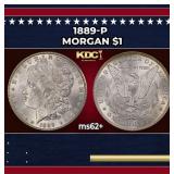 1889-p Morgan Dollar $1 Grades ms62+