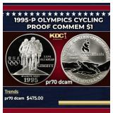 1995-p Olympics Cycling Proof Modern Commem Dollar