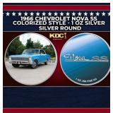 1966 Chevrolet Nova SS Colorized Style - 1 oz Silv