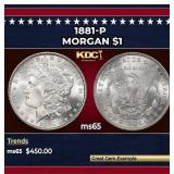1881-p Morgan Dollar $1 Grades ms65