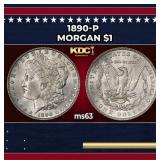 1890-p Morgan Dollar $1 Grades ms63