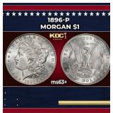 1896-p Morgan Dollar $1 Grades ms63+