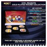 5 Coin Peanuts Gold Plated Round Collection Charli