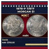 1878-p 7/8tf Morgan Dollar $1 Grades ms64