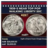 1939-s Walking Liberty Half Dollar Near Top Pop 50
