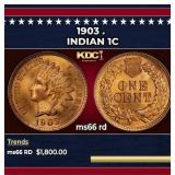 1903 Indian Cent . 1c ms66 rd SEGS